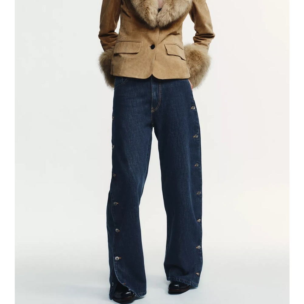 Zara baggy button jeans